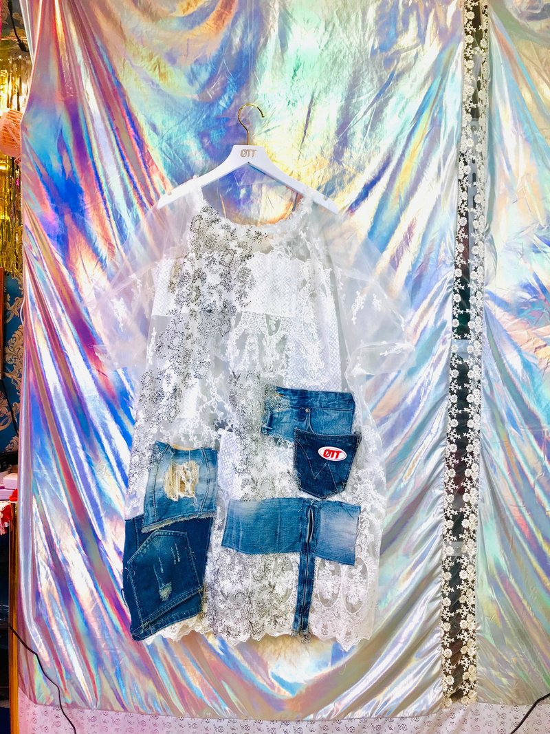 OTT獨一無二•Unique 透視繡花連衣裙Embroidered Laces Dress - 洋裝/連身裙 - 其他材質 白色