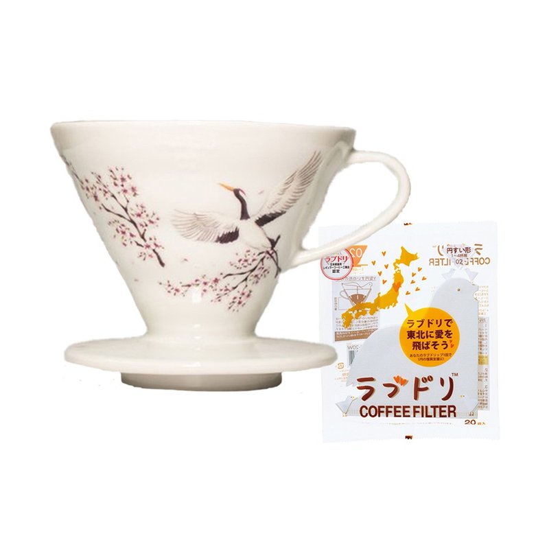 【附贈濾紙】HARIO V60仙鶴濾杯-白/VDCH-02-W - 咖啡壺/手沖壺 - 陶 