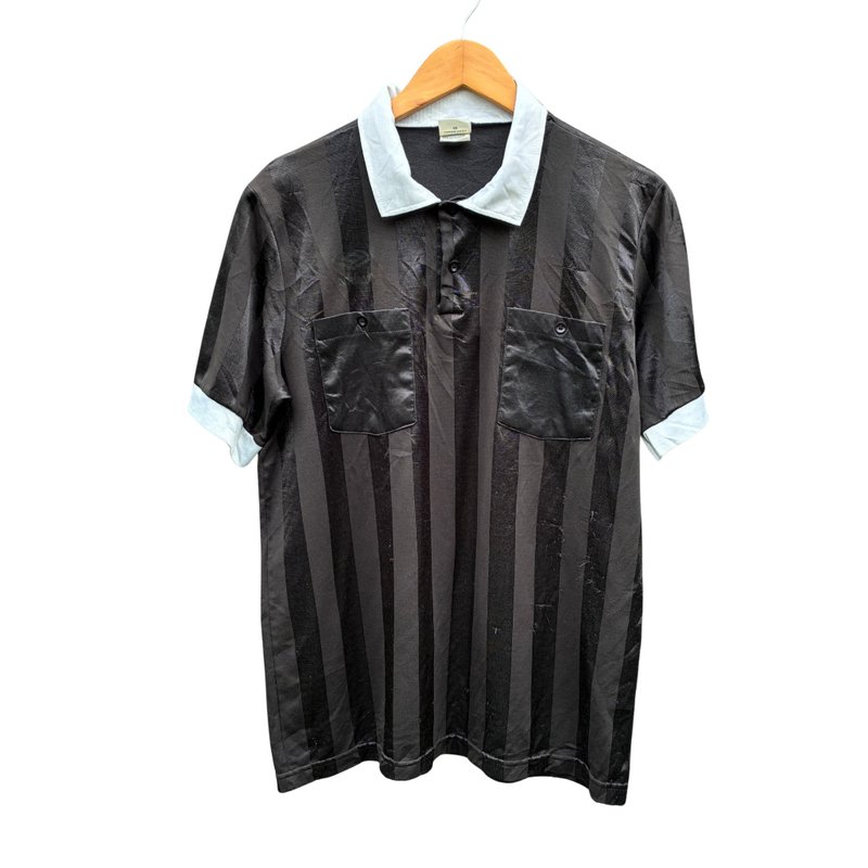 Vintage 90s  Umbro Referee Jersey  Shirt XL - 男襯衫/休閒襯衫 - 聚酯纖維 黑色