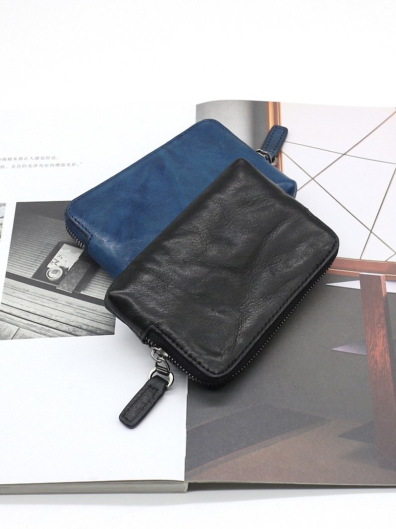 Unique Leather Clutch Crumpled Key Holder Coin Purse - Coin Purses - Genuine Leather 