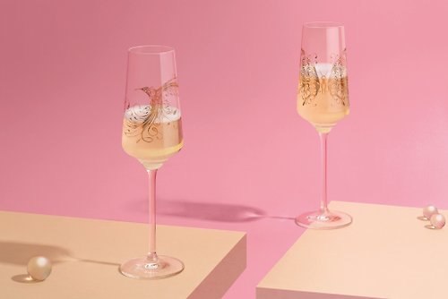 德國 RITZENHOFF 【快速出貨】ROSE TOUCH輕柔相遇香檳汽泡酒對杯(1組2入)/共兩款