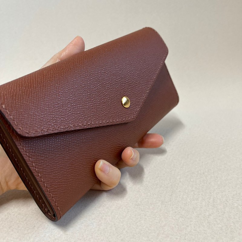 經典EPSOM牛皮6卡 信封長夾/咖啡 - 錢包/皮夾/長短夾 - 真皮 咖啡色