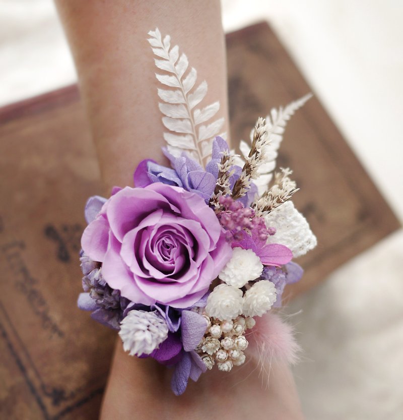 凡爾賽手腕花(紫色) - 襟花/結婚襟花 - 植物．花 紫色