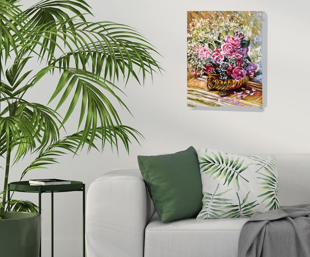 絵画 クロード・マルス 油彩 花 クロード・マルス「花」油彩 F6号 :: 絵画買取・販売 - シバヤマ