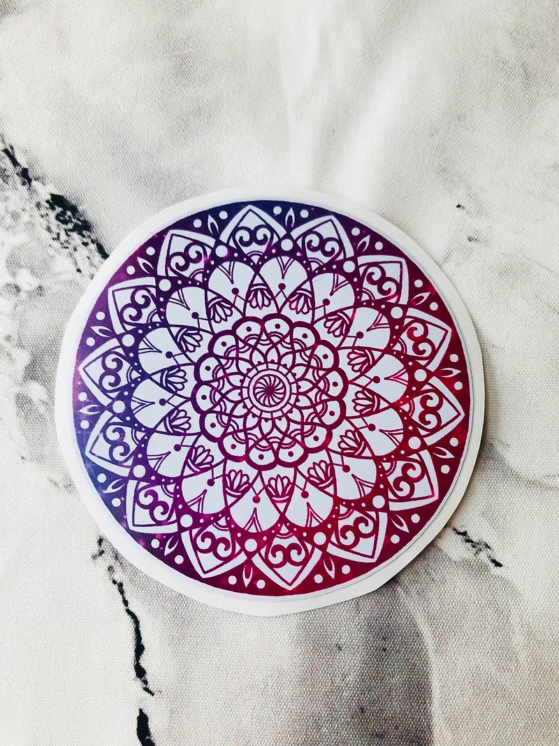 (single sale) hand-painted Mandala Henna waterproof suitcase sticker mandala hanna - Stickers - Waterproof Material Multicolor