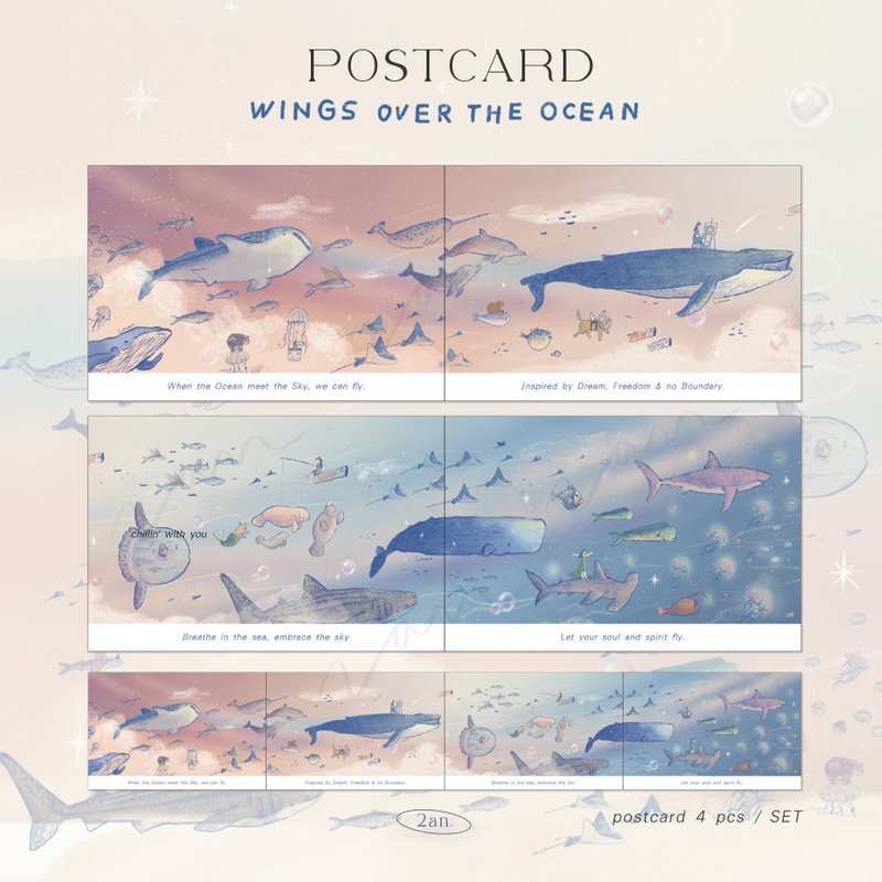 Postcard - Wings over the ocean - 卡片/明信片 - 紙 