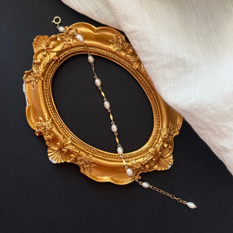 節節 14KGF天然淡水パールブレスレット - ブレスレット - 真珠 