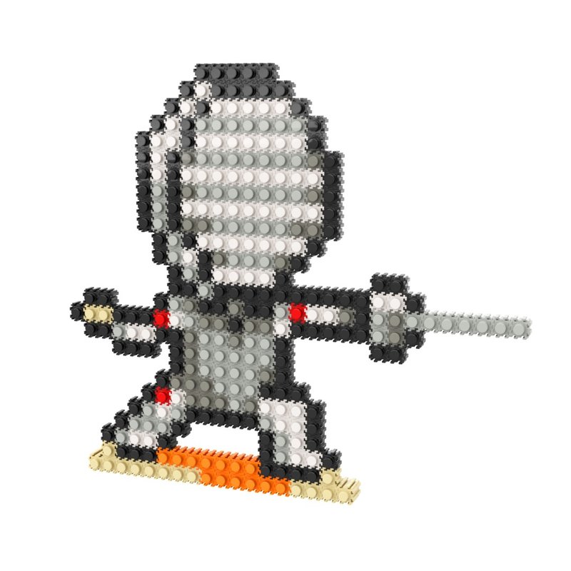 Pizel Olympic Hong Kong Sport Athlete- Fencing Pixel Art Z Puzzle - Stuffed Dolls & Figurines - Plastic Multicolor