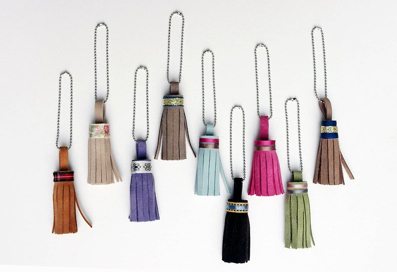 [Bag Ornament] tassel string - Other - Genuine Leather Multicolor