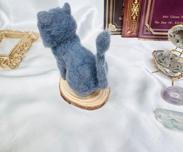 羊毛フェルト作品 猫の守護者 藍璃 - ショップ guardianspirit444