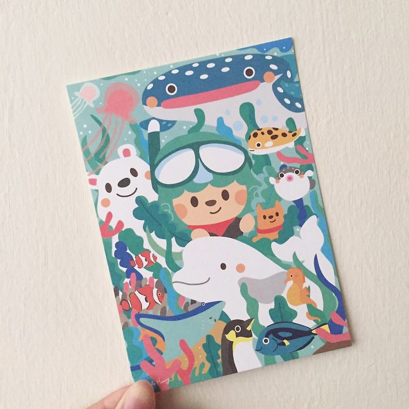 [ocean] postcard - การ์ด/โปสการ์ด - กระดาษ สีน้ำเงิน