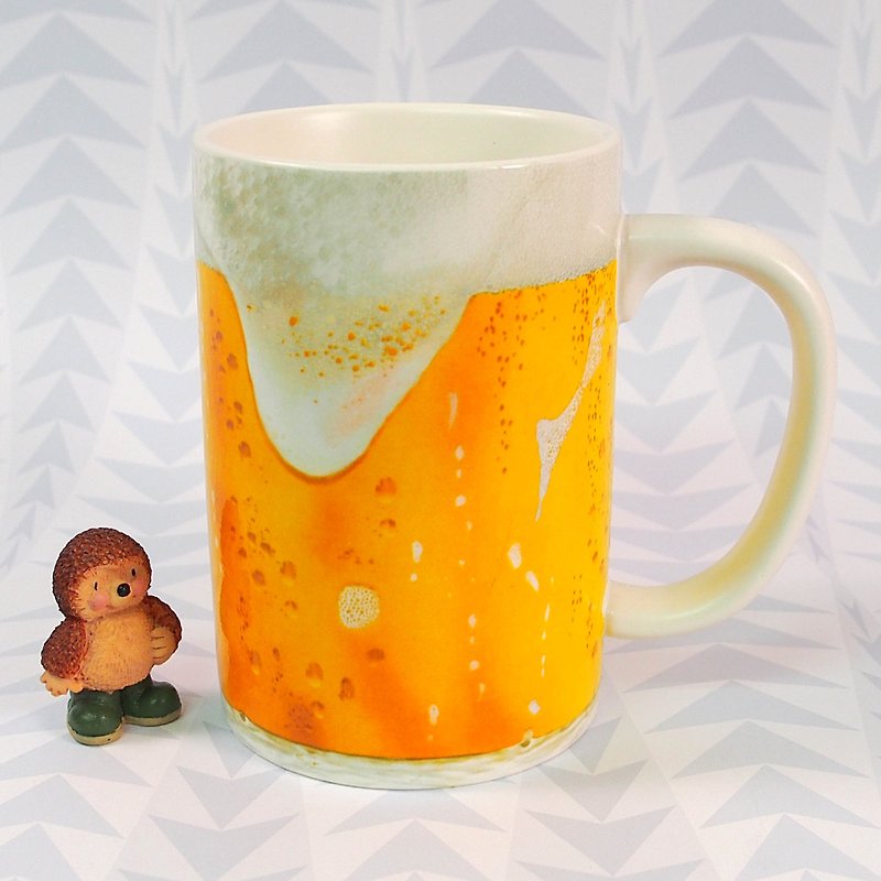 Large glass beer mugs - แก้วมัค/แก้วกาแฟ - ดินเผา สีเหลือง