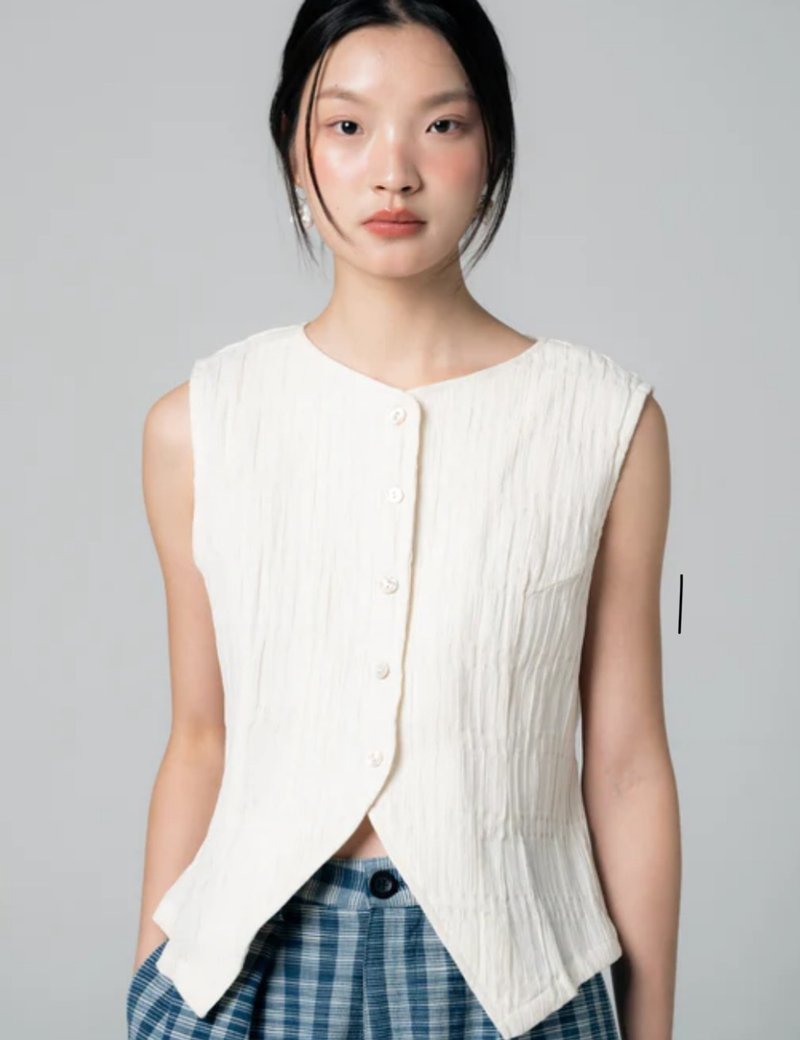 Palit Jane vest (Ivory) - 背心/無袖上衣 - 棉．麻 