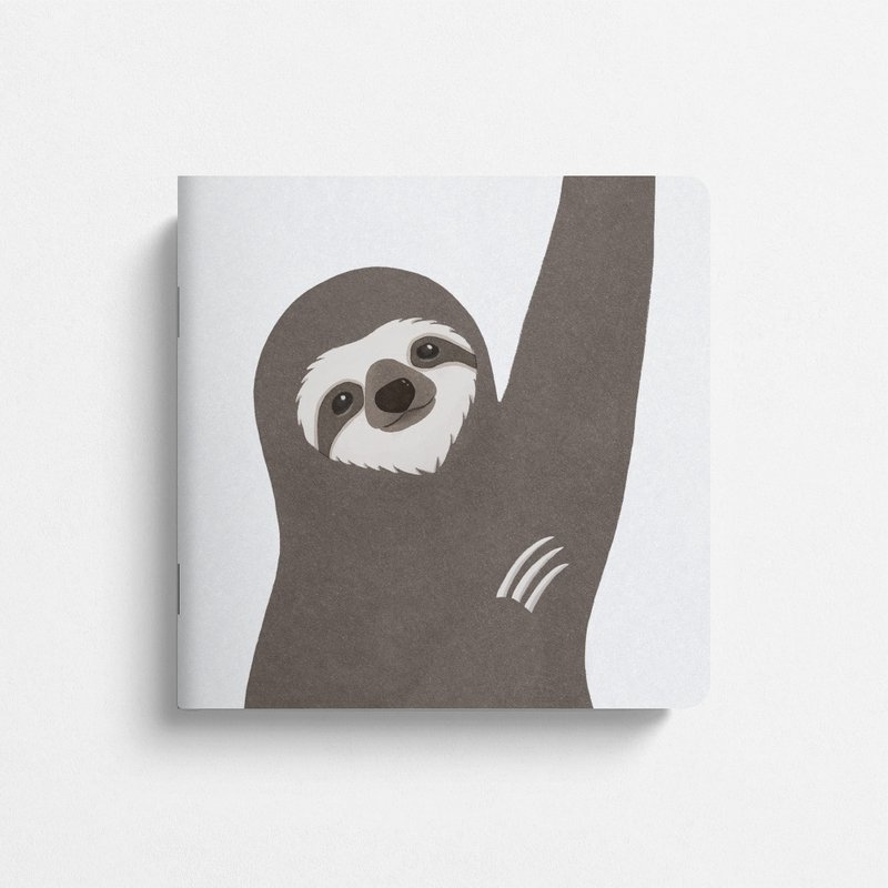 樹懶丨掌心方形迷你筆記本丨動物眼神系列 - 筆記本/手帳 - 紙 咖啡色