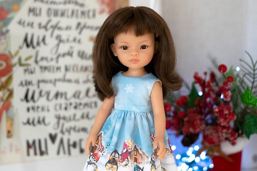 ShopFashionDolls Christmas dress for doll Paola Reina, Little Darling, Siblies (33cm/13 inch)
