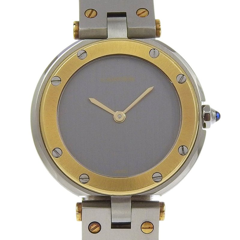 【日本直送】カルティエ CARTIER サントス ヴァンドーム 腕時計 cal.859 SS×K18YG クオーツ アナログ表示 グレー文字盤 【中古】 - 女錶 - 不鏽鋼 銀色