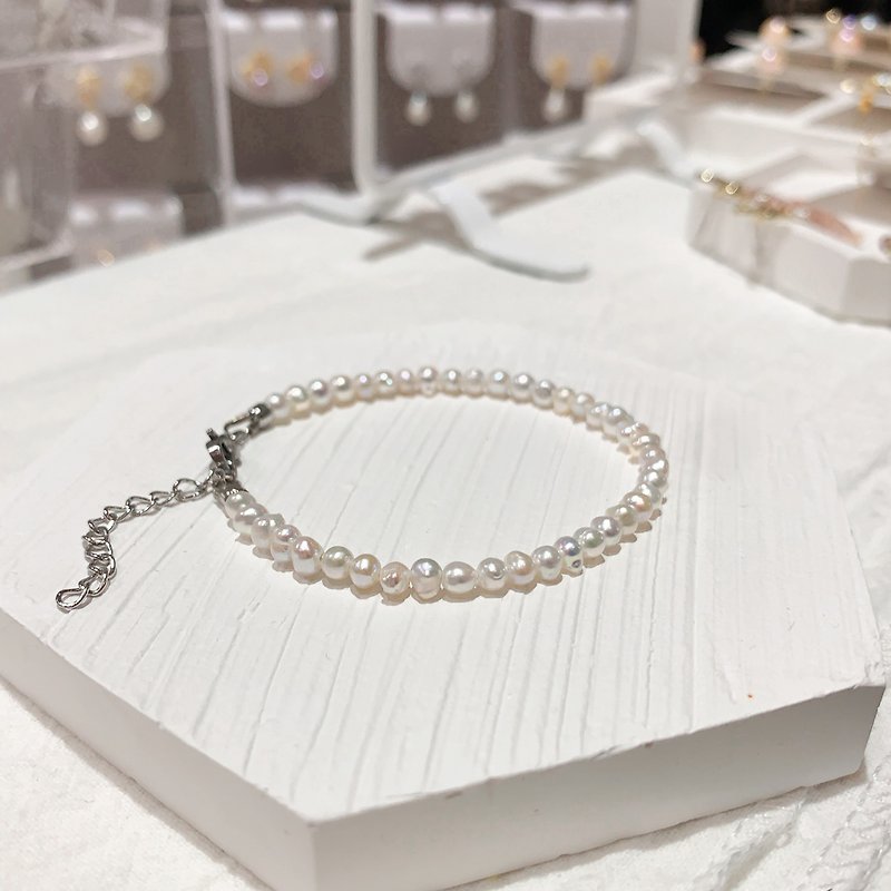 Super Bright Mini Natural Pearl Bracelet (Pearl Size: 3.5-4mm) - Bracelets - Pearl 