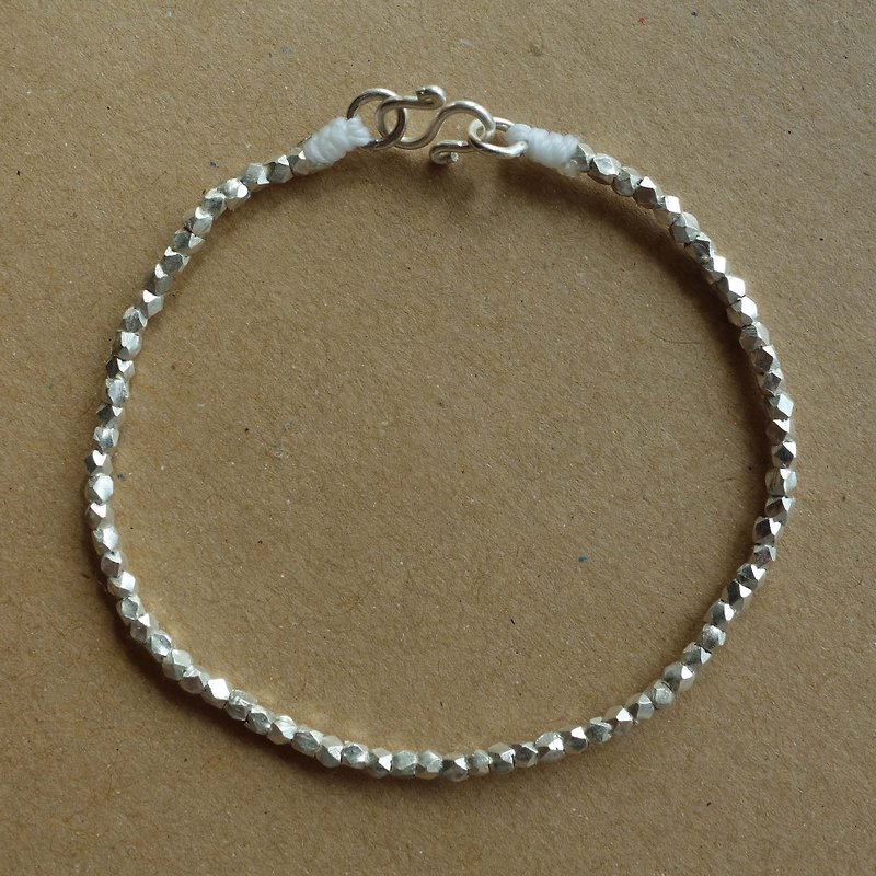 Little Bear ~ ~ m + n tangent square-type bracelet / silver bracelet / 925 silver bracelet / 925 silver bracelet - สร้อยข้อมือ - โลหะ สีเงิน
