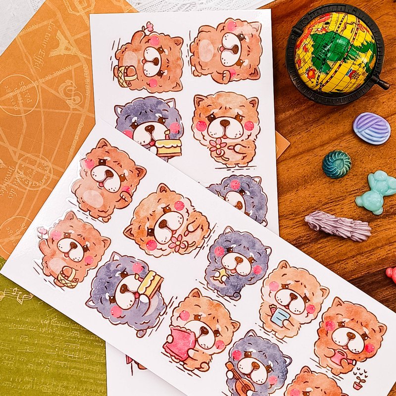 609 鬆鬆獅A Chow Chow A / 轉印貼紙Transfer Stickers - 貼紙 - 其他材質 多色