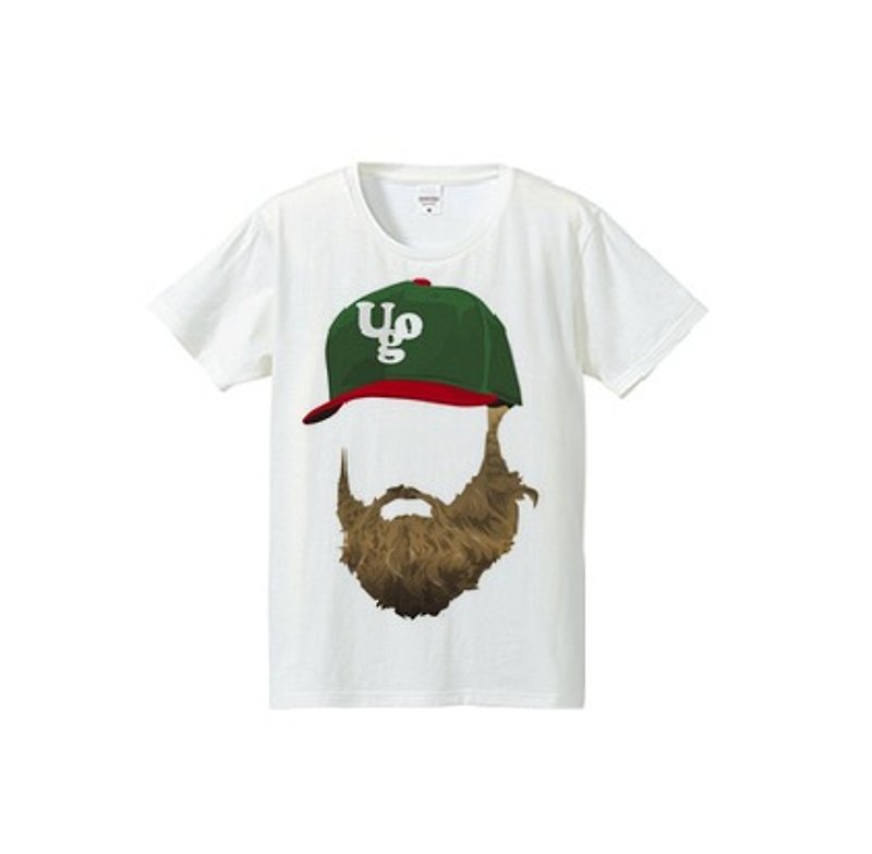 beard cap（4.7oz T-shirt） - Tシャツ - その他の素材 ホワイト