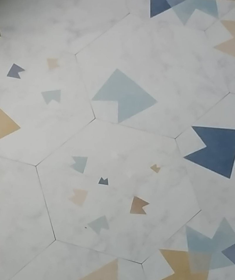 HHAZ9(北歐風幾何系)9片/組-MIT擬瓷感六角花磚貼(不殘膠) - 壁貼/牆壁裝飾 - 塑膠 多色