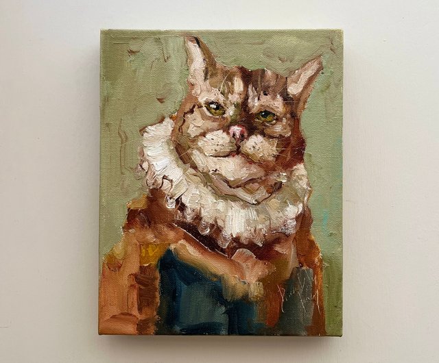 油絵◆画家の描いた絵画作品◆白猫好きな方に♪ 油絵◇画家の描いた絵画作品◇白猫好きな方に♪