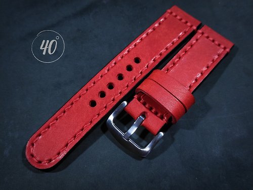 40degreeshandcraft Pueblo Leather watch strap, Red leather watch strap, Handmade watch strap