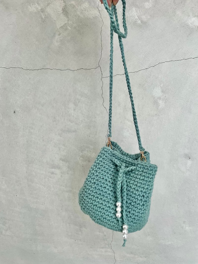 pochette mini bag shoulder bag - Messenger Bags & Sling Bags - Cotton & Hemp Green