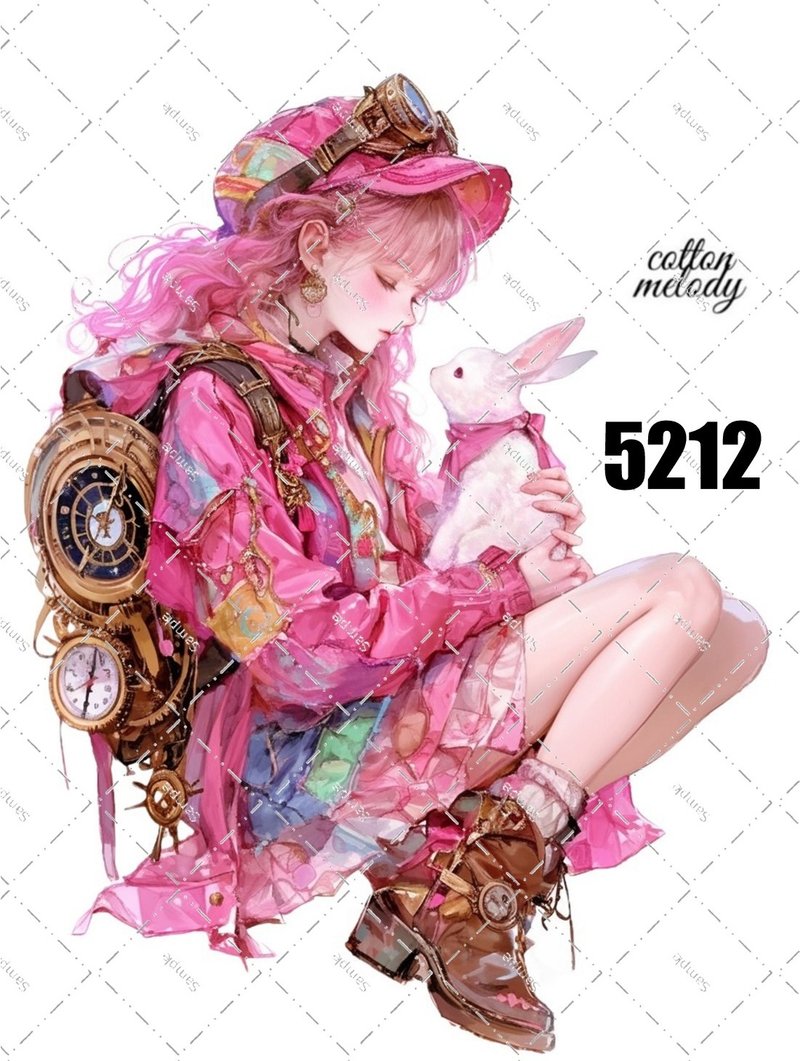 original sticker no.5212 人物ステッカー オリジナルステッカー オリジナル人物ステッカー 装飾ステッカー cotton melody - 貼紙 - 紙 