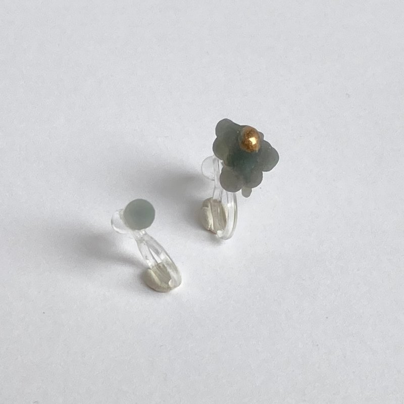 ぶどう玉髄(グレープアゲート)のノンホールピアス　2個セット　B1 - 耳環/耳夾/耳骨夾 - 半寶石 