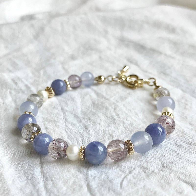 Violet | Tanzanite Stone Sapphire Sui Chao Seven | Natural crystal mineral bracelet - สร้อยข้อมือ - คริสตัล สีม่วง