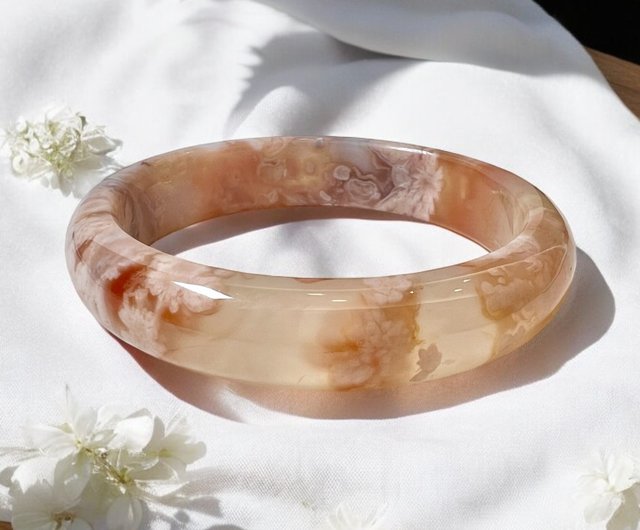 高品質】花満開 夜桜瑪瑙 バングル