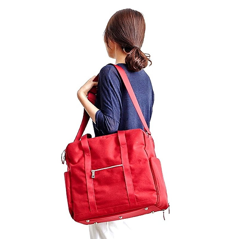 South Korea ithinkso HOLD can hold the bag GUTEN HOLDALL BAG Travel Cordura ultra-durable material double zipper cloth shoe bag - กระเป๋าแมสเซนเจอร์ - เส้นใยสังเคราะห์ 