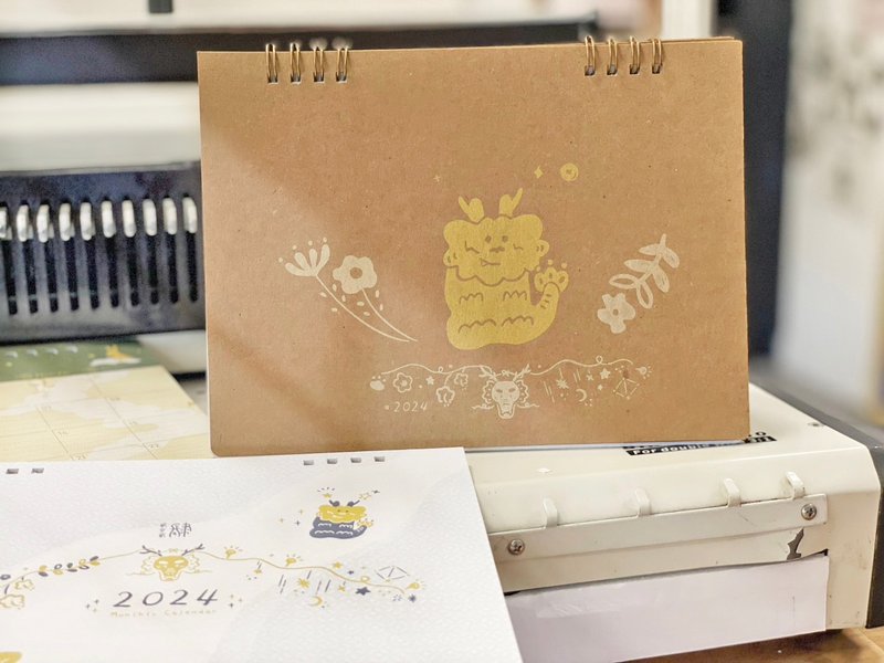 2024新春龍年-月曆手帳本 絹印DIY - 其他 - 紙 
