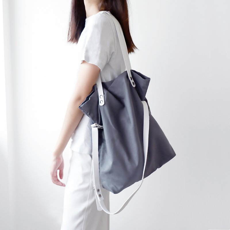 Dark Grey Signature Tote - Handbags & Totes - Other Materials Gray