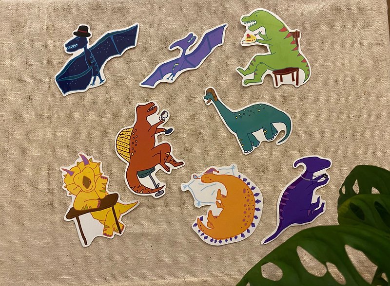 Wu Yue's afternoon tea dinosaurs - Stickers - Paper 