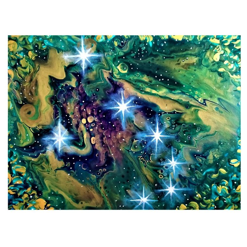 Aries constellation Original acrylic painting on canvas - โปสเตอร์ - วัสดุอื่นๆ หลากหลายสี