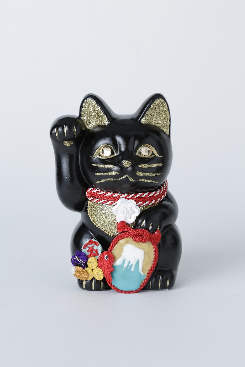 Mt.Fuji lucky cat - Items for Display - Pottery Black