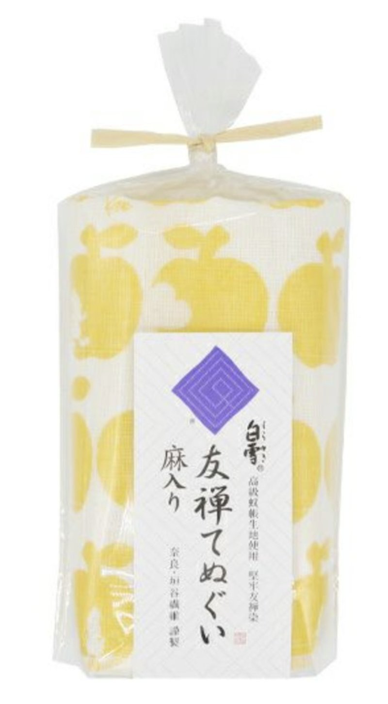 Kyo Yuzen dyed sweat towel/Snow White yellow - Towels - Cotton & Hemp Yellow