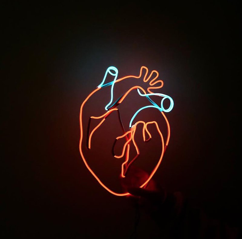 neonlite 客製霓虹文字圖案燈 /心臟/ - 燈具/燈飾 - 塑膠 紅色