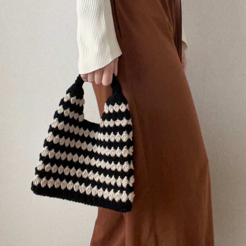 English PATTERN【Crochet】Waving stripe bag - ハンドメイド講座・関連電子書籍 - その他の素材 