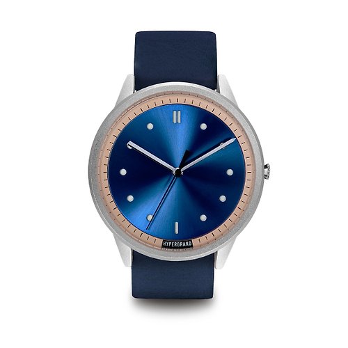 HYPERGRAND HYPERGRAND - 02基本款系列 - 銀藍錶盤藍皮革 手錶