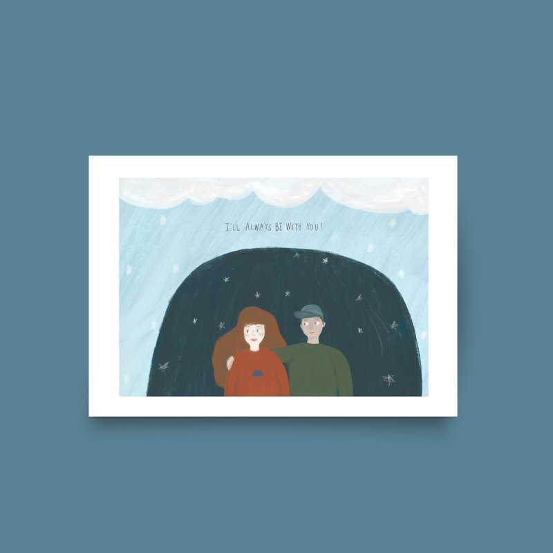 Fast shipping Christmas card BE WITH YOU Hand-painted Christmas card - Cards & Postcards - Paper 