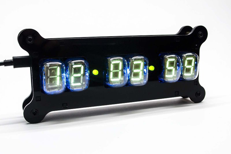 NADIA Desk Clock IV-22 VFD Tubes + Black case + Remote + RGB Nixie Era! - 科技小物 - 塑膠 黑色