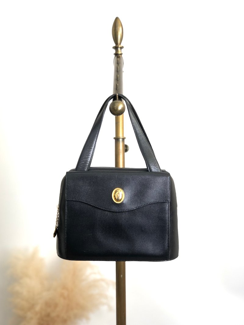 【 日本直送 名牌中古包 】Christian Dior 克裡斯汀‧迪奧 手提包 黑色 橢圓標志 皮革 vintage zpkwmk - 手袋/手提包 - 真皮 黑色