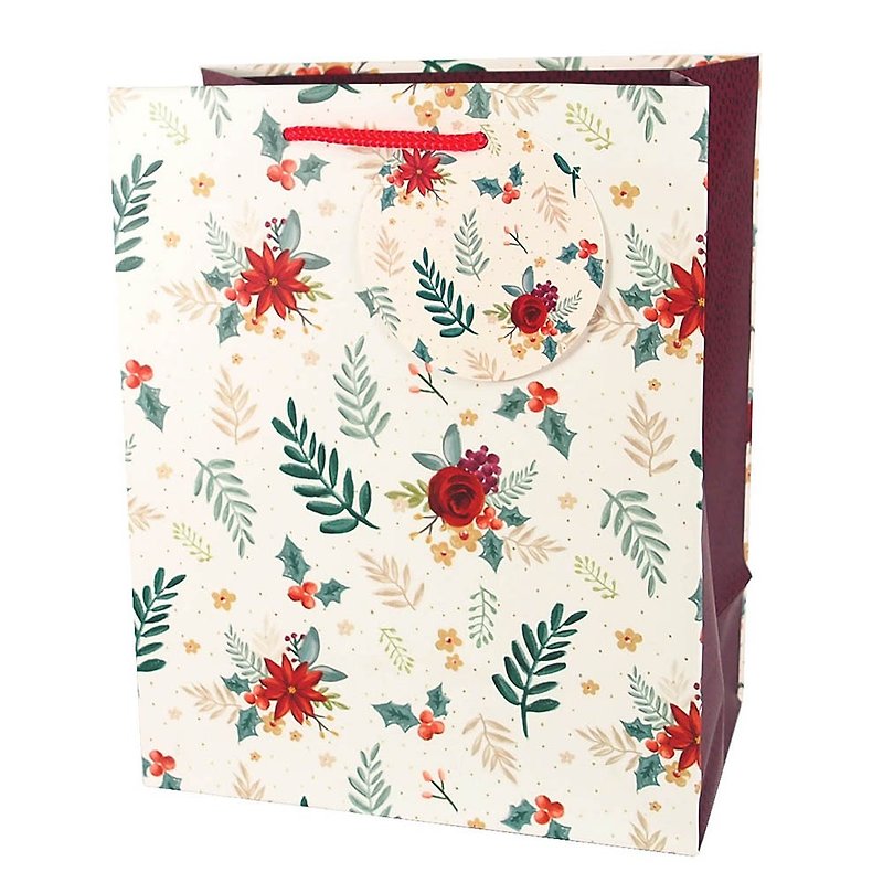 Flower Illustrator Style Christmas Gift Bag [Hallmark-Gift Bag/Paper Bag Christmas Series] - Gift Wrapping & Boxes - Paper Multicolor
