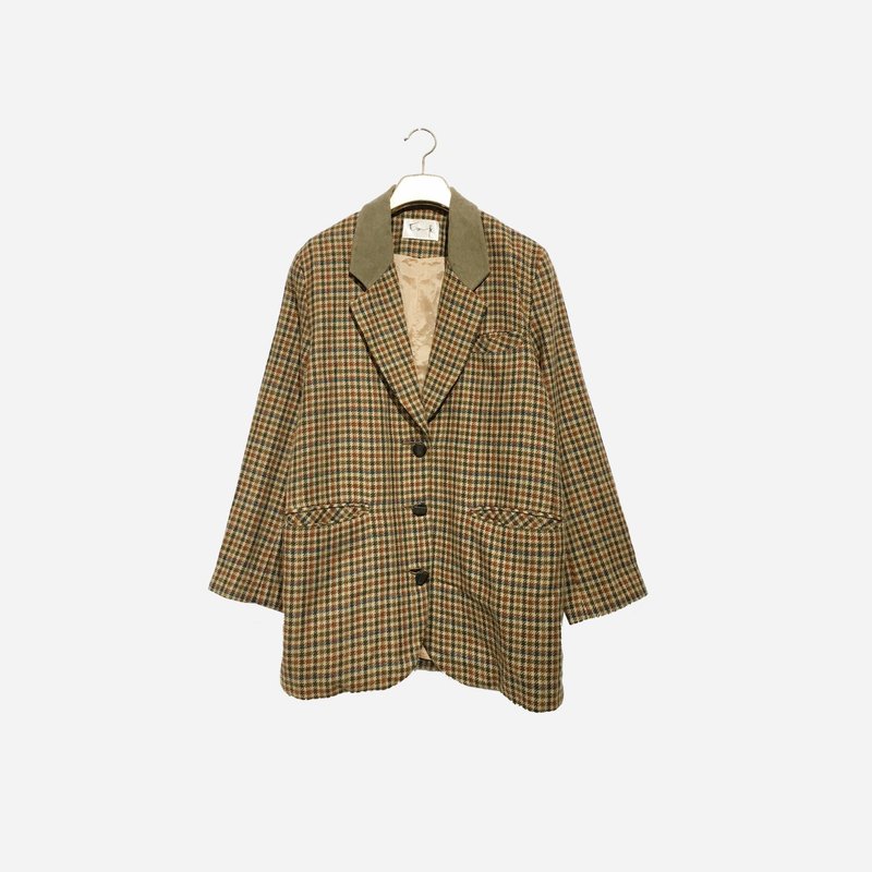 脫臼古著 / 格子西裝外套 no.1270 vintage - 女西裝外套 - 其他材質 咖啡色