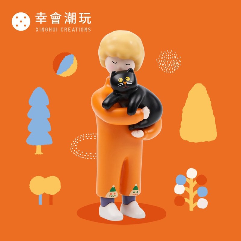 幸會潮玩 CBB 抱貓系列公仔 - 公仔/玩偶 - 塑膠 橘色