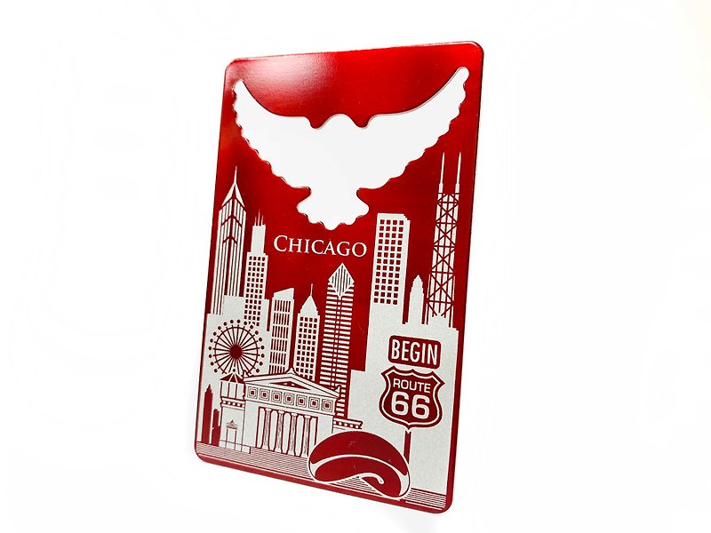 開瓶卡│紅色│芝加哥│附強力磁鐵當冰箱貼 - 其他 - 不鏽鋼 紅色