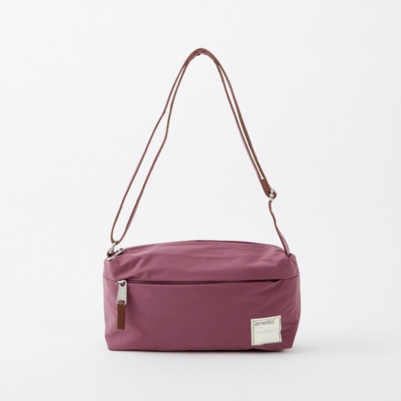 anello Circle series Water Repellent Mini Shoulder Bag ATT0701 (Dark Pink) - กระเป๋าแมสเซนเจอร์ - เส้นใยสังเคราะห์ สึชมพู